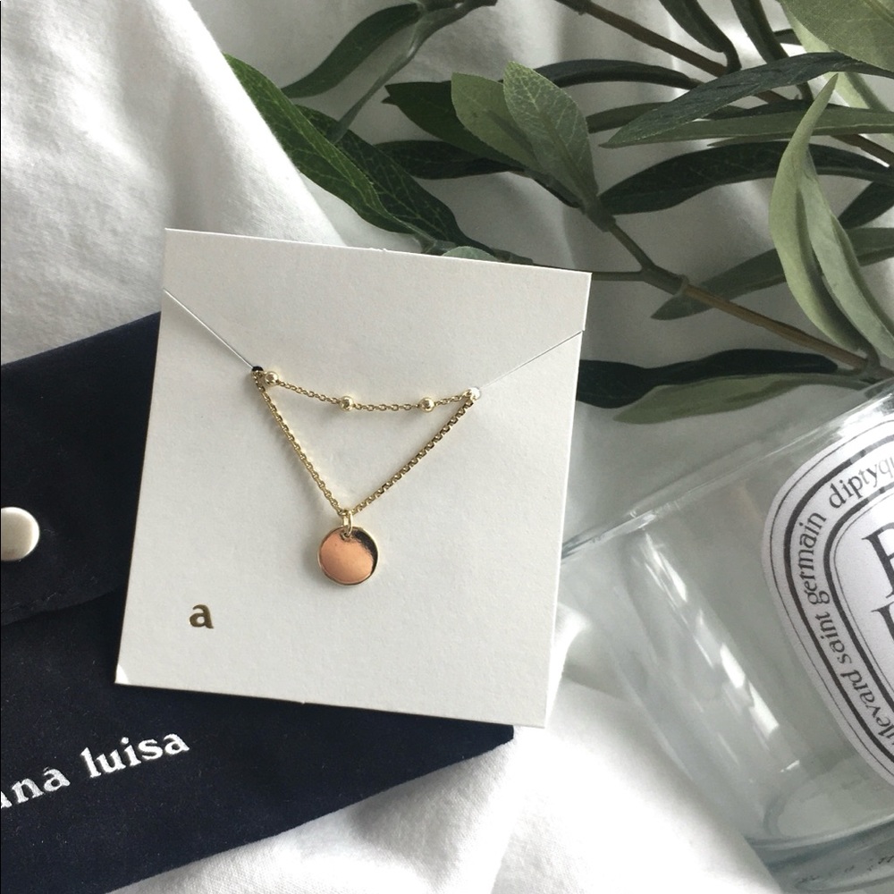 Ana Luisa necklace - WILLOW - cute and dainty gold pendant with beaded chain